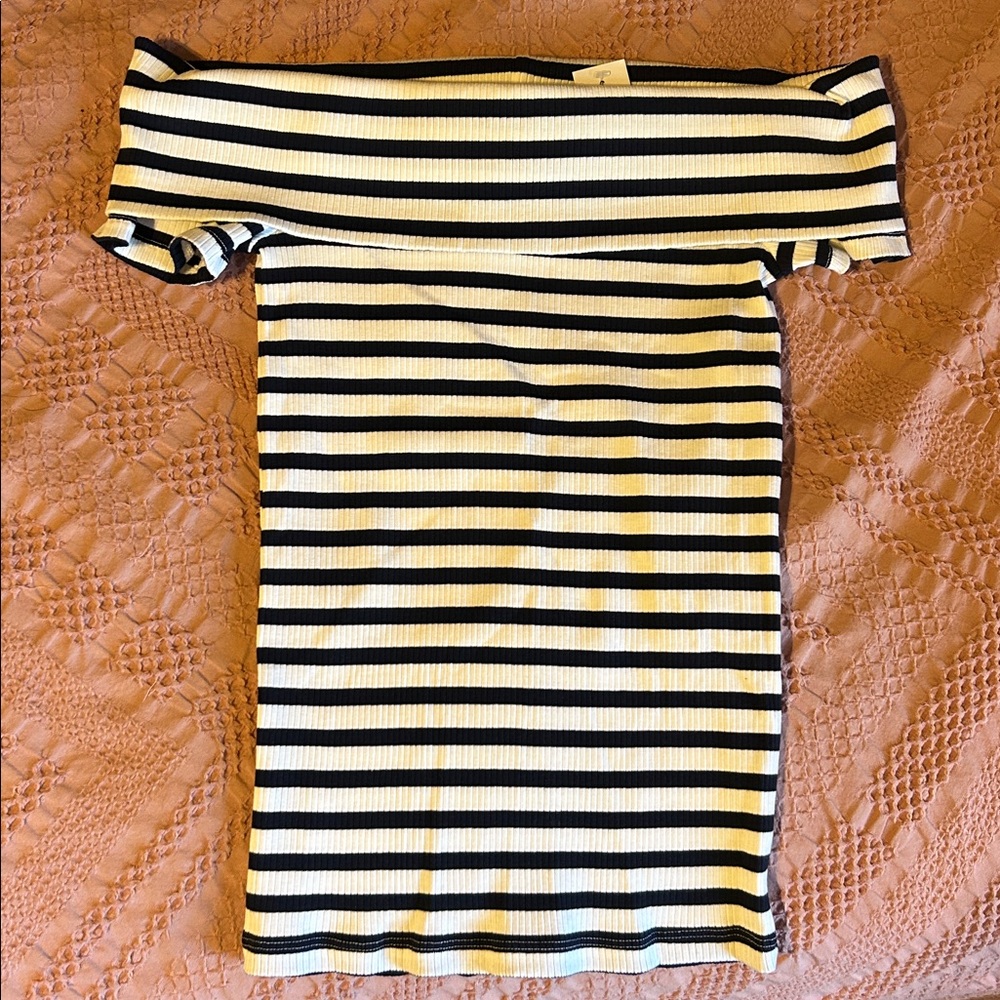 LOFT Navy and White Striped Top